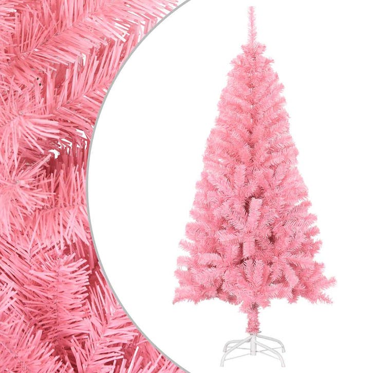 vidaXL Kunstkerstboom met standaard 150 cm PVC roze, Diversen, Kerst, Nieuw, Verzenden