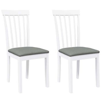 Massief Rubberhouten Stoelen | Tweedekansje | OP=OP, Gebruikt, Twee, Wit, Ophalen of Verzenden