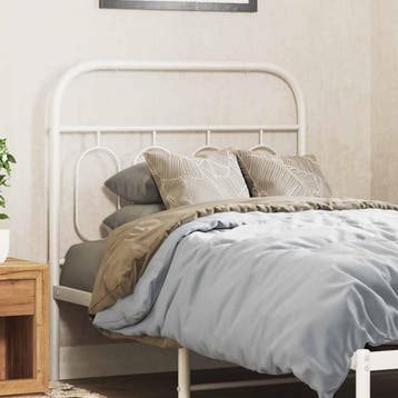 vidaXL Vervangend hoofdbord 80 cm metaal wit, Verzenden, Nieuw, Wit, Metaal