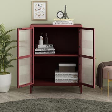 Sideboard Säkylä dressoir 84x64x35 cm Bordeaux rood [en.casa, Verzenden, Nieuw
