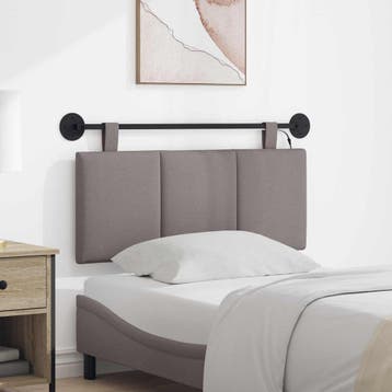vidaXL Hangend hoofdbord Taupe Fluweel, Verzenden, Nieuw, Stof