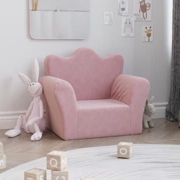 vidaXL Kinderbank zacht pluche roze, Verzenden, Nieuw