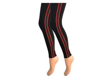 Dames legging - Katoen - Gestreept - Zwart-Rood, Verzenden, Nieuw