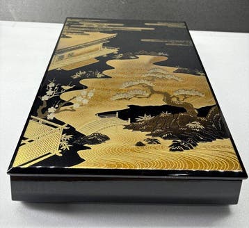 Doos - Japanse Aizu-lakwerk door Nuri-ichi – Makie gouden