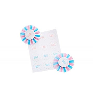 Gender Reveal Badges Boy Or Girl, Hobby en Vrije tijd, Feestartikelen, Ophalen of Verzenden, Nieuw