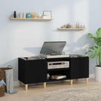 vidaXL Platenkast 121x38x48 cm bewerkt hout zwart, Verzenden, Nieuw