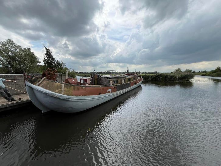 Te Koop: Casco Tjalk 18,44 x 3,94, Watersport en Boten, Platbodems, Tjalk, Gebruikt, Staal