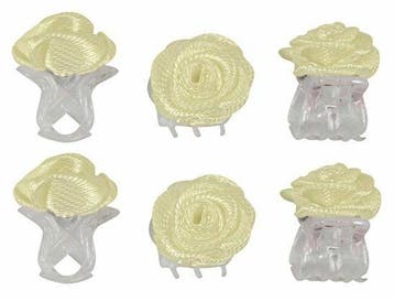 Haarspeld Haarklemmen 1cm – Roosjes – Lichtgeel – Set van 6, Nieuw