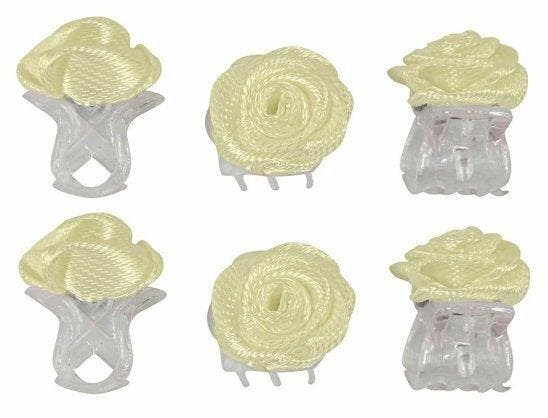 Haarspeld Haarklemmen 1cm – Roosjes – Lichtgeel – Set van 6, Sieraden, Tassen en Uiterlijk, Uiterlijk | Haarverzorging