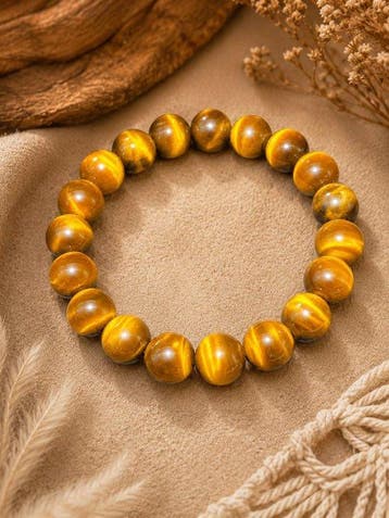 ***GEEN RESERVE*** Luxe tijgeroog kralenarmband – Sterk