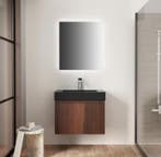 Badmeubel 60 x 45 x 50 cm walnoot 1 lade dikke wastafel met, Ophalen of Verzenden, Nieuw, Koper, Bad