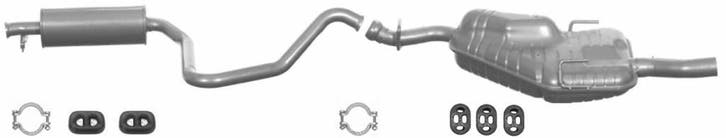 Complete uitlaat Einddemper + Middendemper Saab 9-3, 900, Auto-onderdelen, Uitlaatsystemen, Nieuw, Verzenden