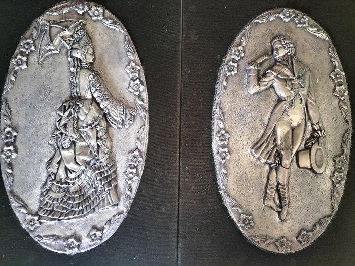 Talleres Venecianos - Reliëf, Placas Galantes Historicistas, Antiek en Kunst, Curiosa en Brocante