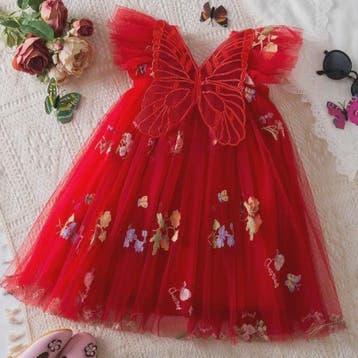 Zomerse Prinsessenjurk Meisjes met Kant en Bloemenprint - Pe, Verzenden, Nieuw