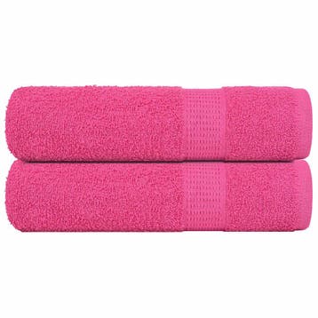vidaXL Douchehanddoeken FROGN 2 st 70x140 cm 360 g/m² roze, Verzenden, Nieuw, Roze