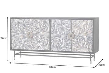 Dressoir HERITAGE 160cm mozaïek botten zwart wit - 48633, Ophalen of Verzenden, Nieuw