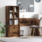 vidaXL Bureau met lade met plank met opslag 2 pcs Gerookt, Verzenden, Nieuw