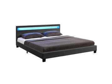 Veiling - Gestoffeerd bed Paris - 140 x 200 cm - Donkergrijs, Nieuw