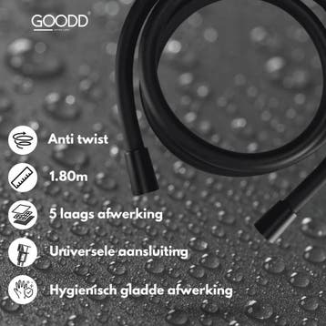 Nieuw Doucheslang Gladde afwerking  Zwart Antitwist 5 laags, Doe-het-zelf en Verbouw, Ophalen of Verzenden, Nieuw, Douche