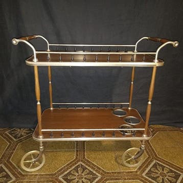 Serveerwagen - Vernikkeld messing - Vintage serveerwagen