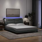 vidaXL Bedframe met LED zonder matras Hvar 160x200 cm stof, Huis en Inrichting, Slaapkamer | Bedden, Verzenden, 200 cm, 160 cm