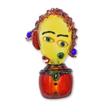 A MURANO STYLE ABSTRACT GLASS FIGURINE OF A WOMANS HEAD, Verzenden, Nieuw