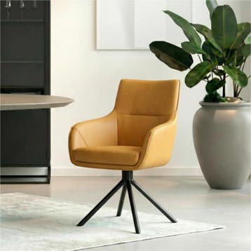 Set van 8 Leren draaibare eetkamerstoelen Fancy - Toledo, Ophalen of Verzenden, Nieuw, Leer