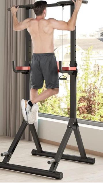 Opvouwbare Power Tower Dip Station Verstelbaar Pro Max, Sport en Fitness, Verzenden, Nieuw