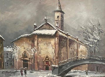 Eugenio Mantegani (1929-2005) - Chiesa innevata