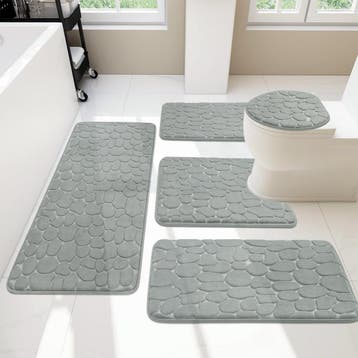 Badkamer matten set XL | Fluweel | Laatste Stuk!, Ophalen of Verzenden, Zo goed als nieuw, Grijs, Badmat