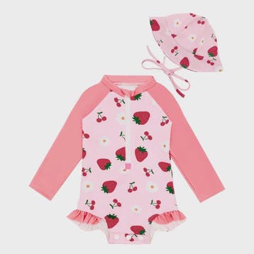 Babymeisjes Zwempak met Lange Mouwen en Rits - UPF 50+ Zonbe, Verzenden, Nieuw