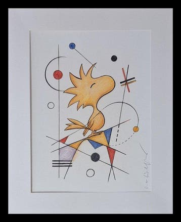 Emma Wildfang Colour pencil drawing - Woodstock - original, Nieuw