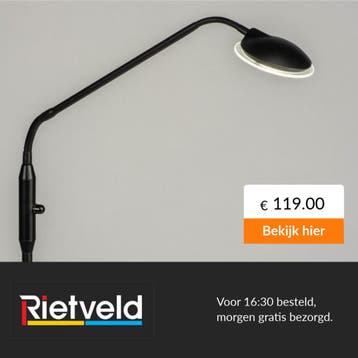 Rietveld-Vloerlampen-Zwart-Metaal, Verzenden, Nieuw