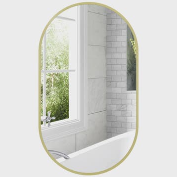 Gouden Ovalen Wandspiegel met Aluminium Frame - Decoratief e, Huis en Inrichting, Verzenden, Nieuw