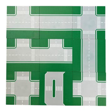 LEGO Wegbasisplaten Set 32x32 met Groene Belijning en Parkee, Verzenden, Zo goed als nieuw