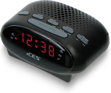 Wekkerradio - Digitale wekker - Alarmklok - Zwart - Ices •, Verzenden, Zo goed als nieuw