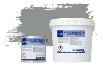Wixx 2K Epoxy AQ 750 Betoncoating RAL 7042 | Verkeersgrijs A, Verzenden, Nieuw, Grijs, Verf