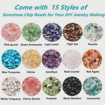 DIY Sieraden Maken Set: 450 Natuurlijke Edelsteen Chips (5-8, Verzenden, Nieuw