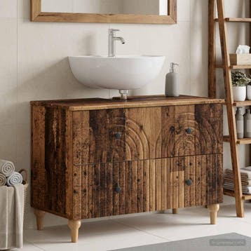 vidaXL Badkamer wastafelkast ALKMAAR Oud hout 82 x 41 x 59, Verzenden, Nieuw, Wastafelkast