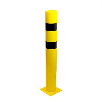 Stalen rampaal – vloerbevestiging – geel/zwart –, Verzenden