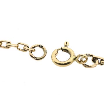 Gouden ankerschakel ketting; 14 karaat; 65 cm, Ophalen of Verzenden, Gebruikt, Goud, Goud
