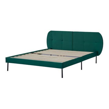 Gestoffeerd bed Porvoo met bedbodem 140x200 cm donkergroen [, Verzenden, Nieuw