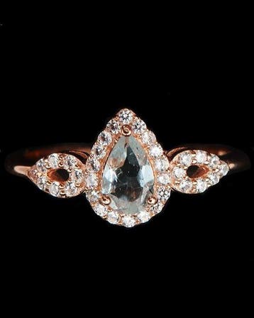 Aquamarijn - Zilver, De Spiegel der Zeemeerminnen – Ring met