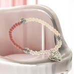 Elastische Biba Armband 4mm kralen met antiek zilverkleur..., Ophalen of Verzenden, Nieuw, Kraal