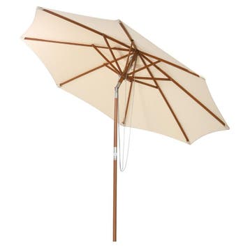 2dekans | Coast Parasol met 8 Baleinen Kantelbaar - Beige -, Ophalen of Verzenden, Zo goed als nieuw
