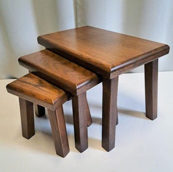Set bijzettafels - Eiken hout - Drie bijzettafeltjes