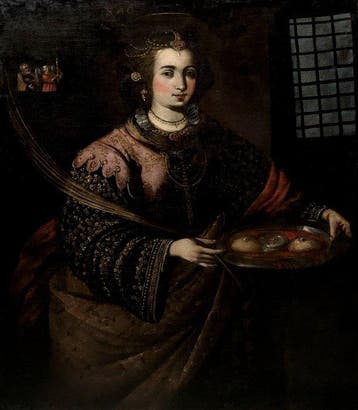 Fede Galizia (1578-1630), Kring van - Sainte Agathe, vierge