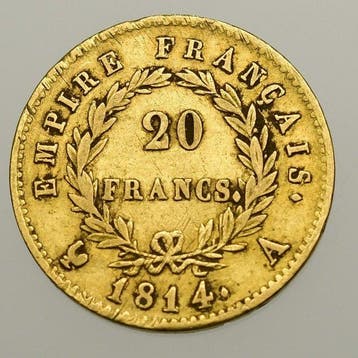 Frankrijk. Napoléon I (1804-1814). 20 Francs 1814-A, Paris