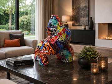 Beeld, street Art monkey - 32 cm - polyresin