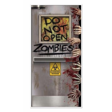 Halloween versiering zombie deurposter - Halloween posters, Ophalen of Verzenden, Nieuw